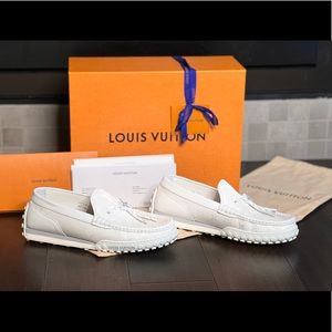 Louis Vuitton White Racer Moccasins Size US 8.5/LV 7.5, With Box/Papers!!